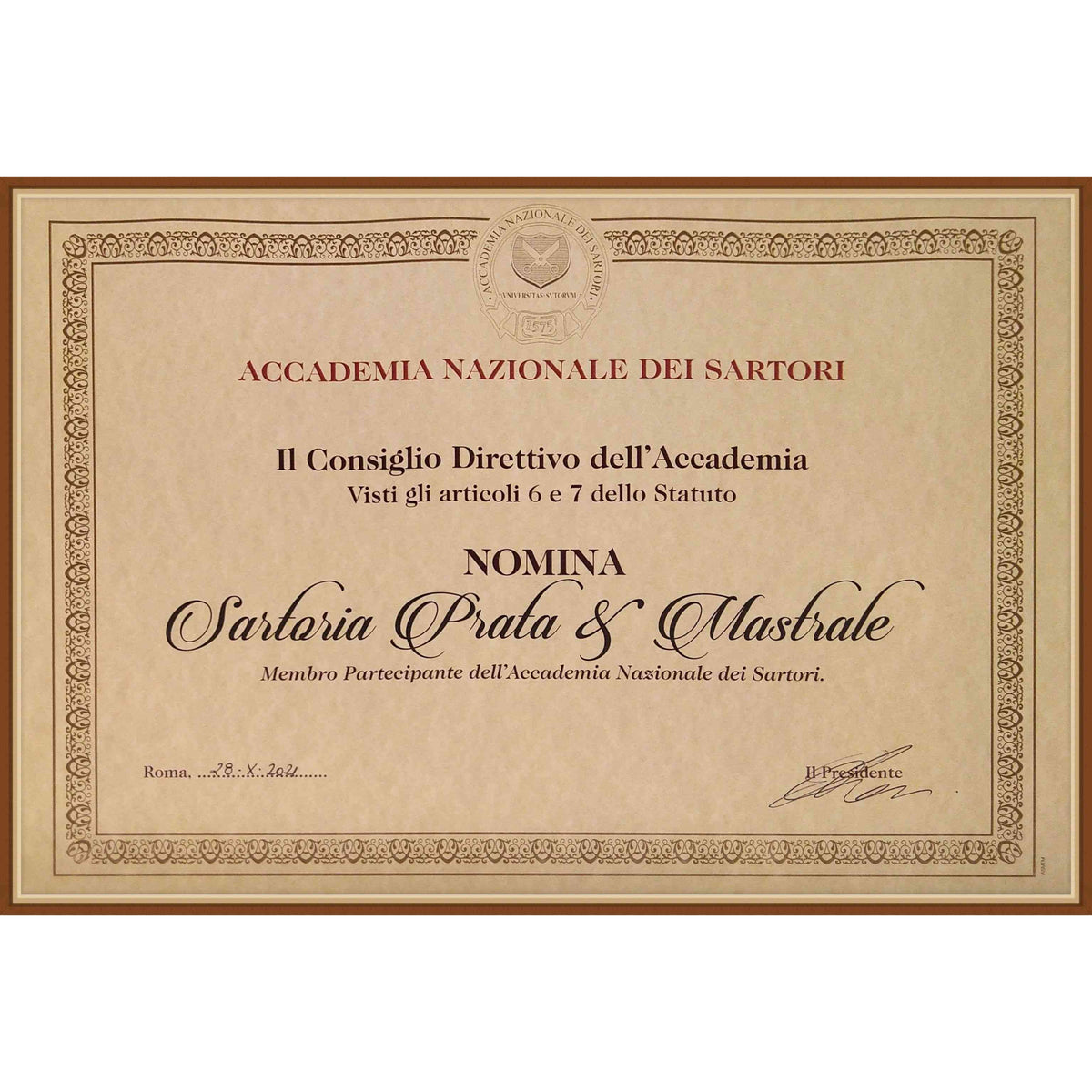 MEMBRI DELL'ACCADEMIA NAZIONALE DEI SARTORI