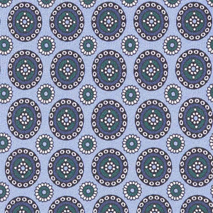 Cravatta in Seta - LIGHT BLUE PATTERNS ROUND