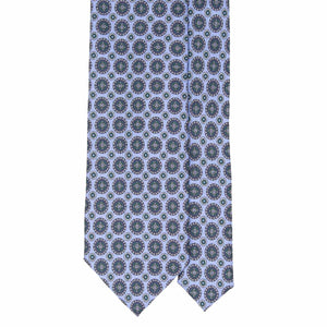 Cravatta in Seta - LIGHT BLUE PATTERNS ROUND