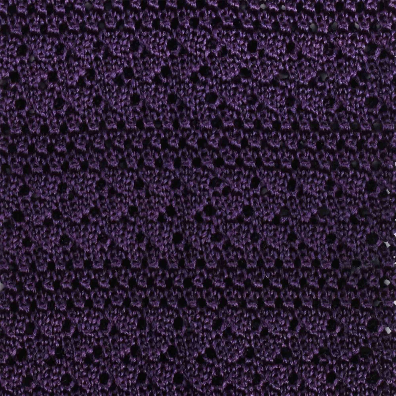 Cravatta in Maglia - DARK PURPLE STRIPES CROCHET