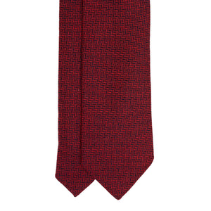 Cravatta in Cashmere - RED HERRINGBONE KASHMĪR