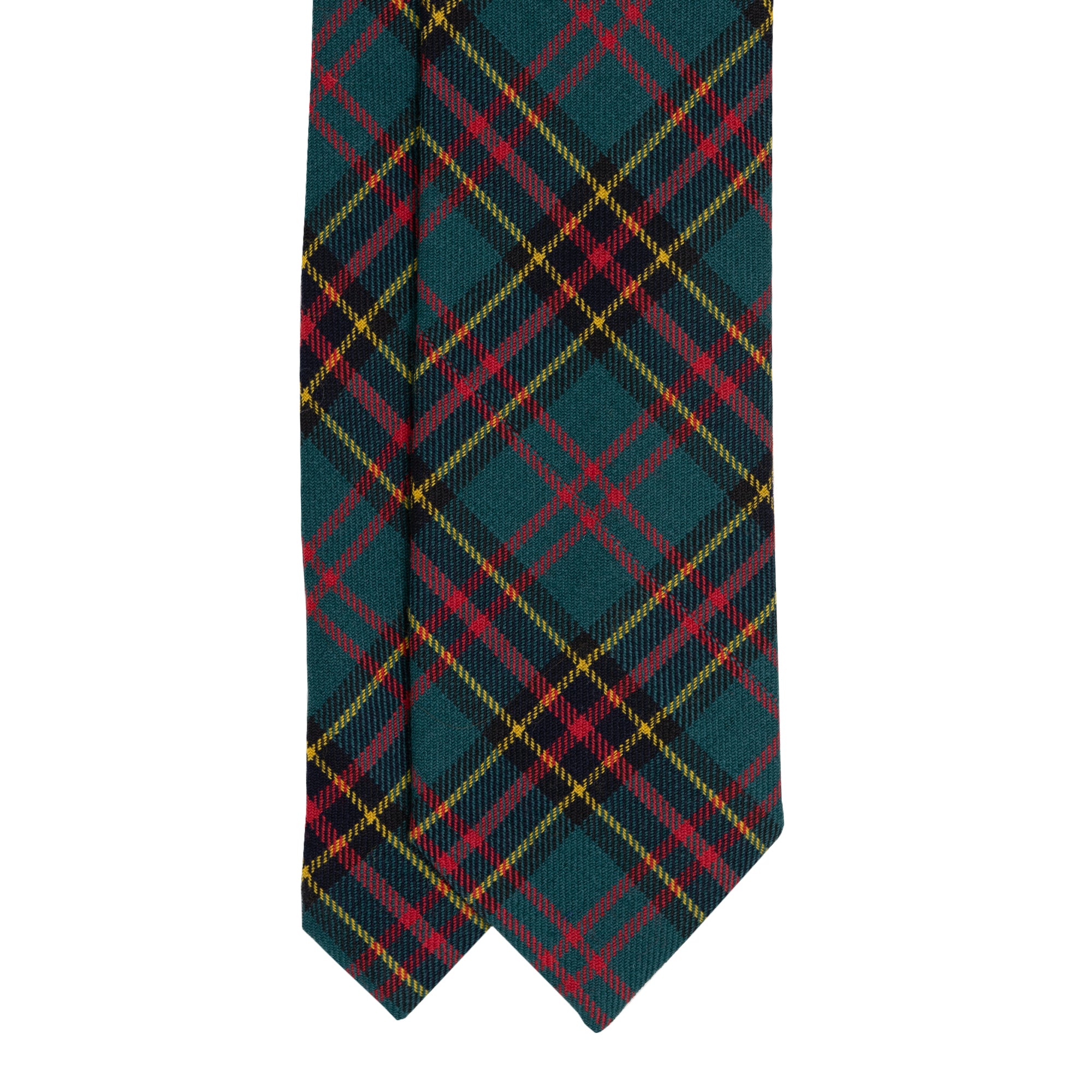 Cravatta in Lana - GREEN-YELLOW CHECK TARTAN