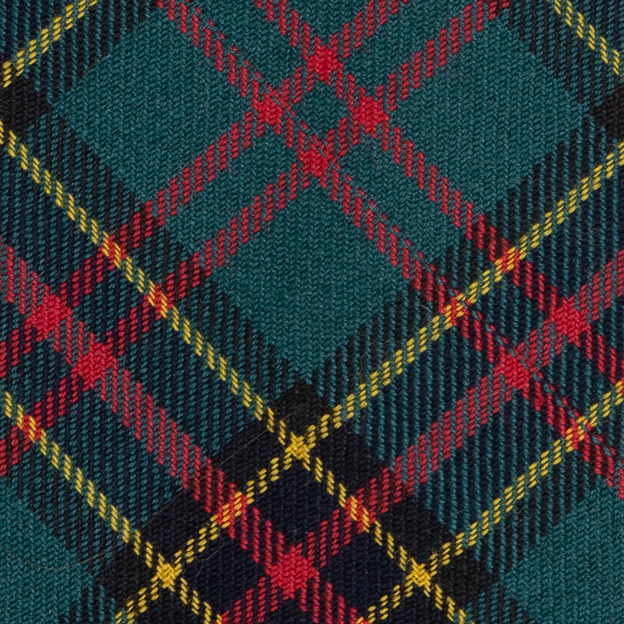 Cravatta in Lana - GREEN-YELLOW CHECK TARTAN