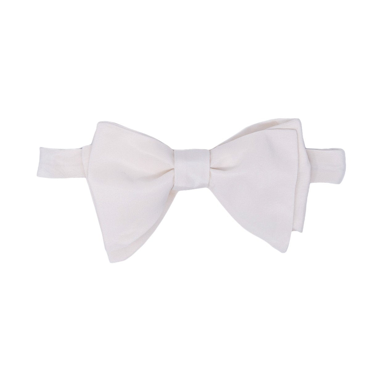 Papillon in Gros-Grain - WHITE SELF-TIED BUTTERFLY