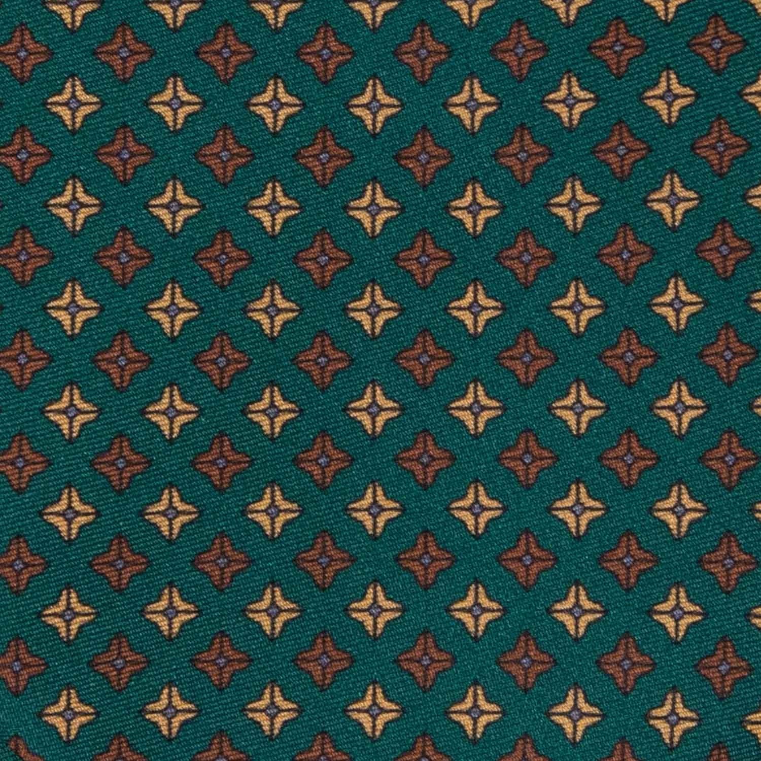 Cravatta in Seta - GREEN PATTERNS SQUARE