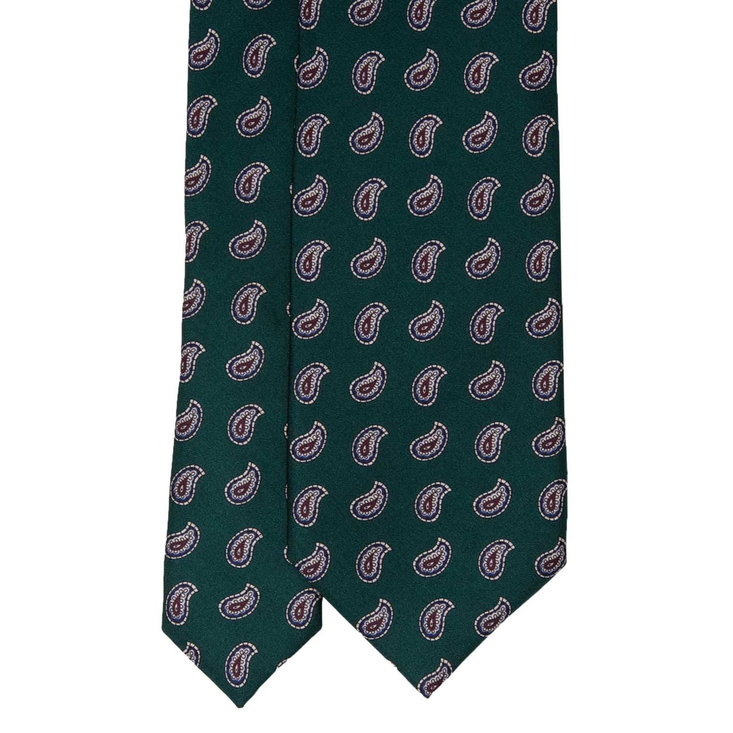 Cravatta in Seta - GREEN PAISLEY WEENY