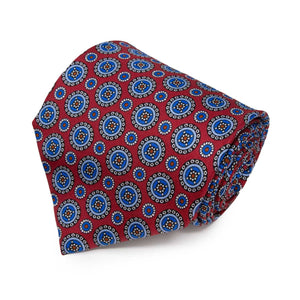 Cravatta in Seta - RED PATTERNS ROUND